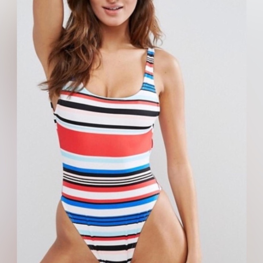 SOLID & STRIPED Multicolor Striped One Piece Swimsuit